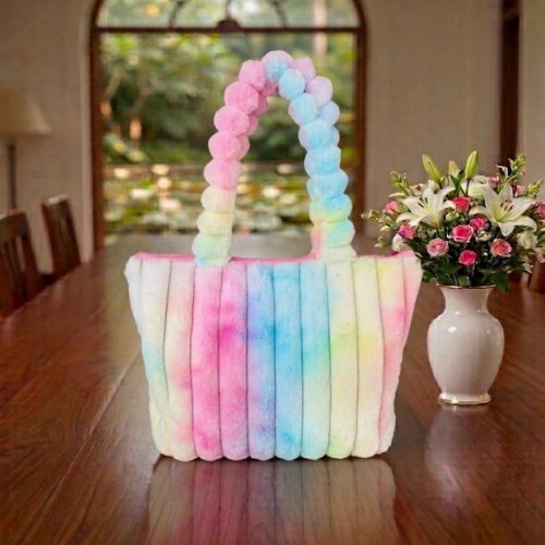 Corduroy Plush Shoulder Tote Bag ((Multicolor)