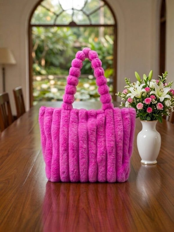 9cf70e5e-0d2e-4fab-9428-1dfb494f83ba Corduroy Plush Shoulder Tote Bag (Pink)